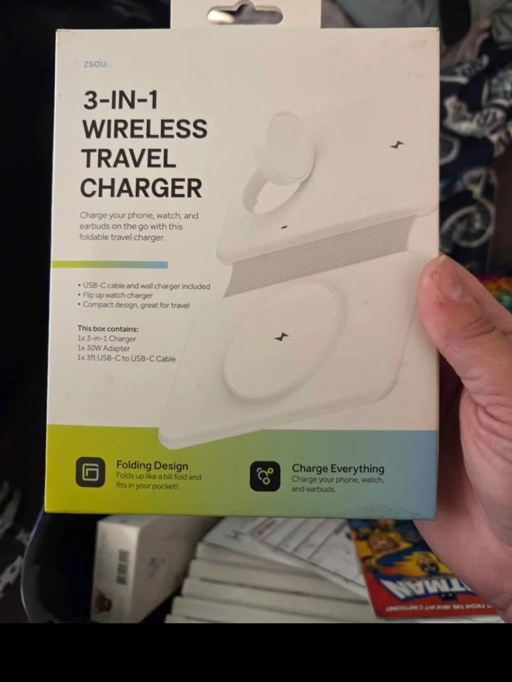 3-in-1 Wireless Travel Charger - White
